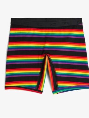 TomboyX Rainbow Stripe Boxer Briefs - Black with Rainbow XS